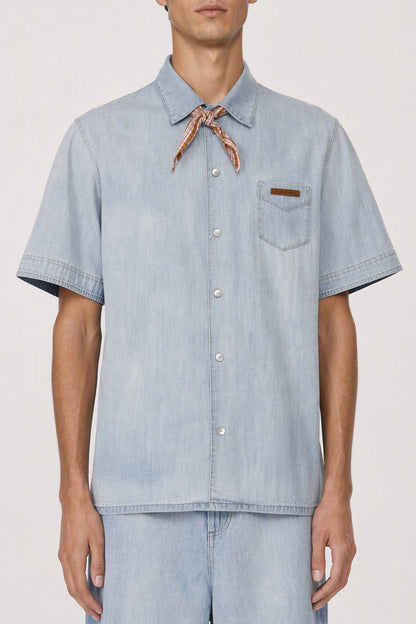 Marni Short Sleeve Blue Button Down SS26