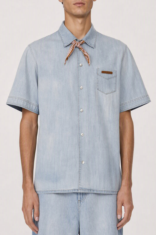 Marni Short Sleeve Blue Button Down SS26