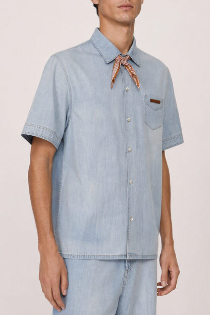 Marni Short Sleeve Blue Button Down SS26 side