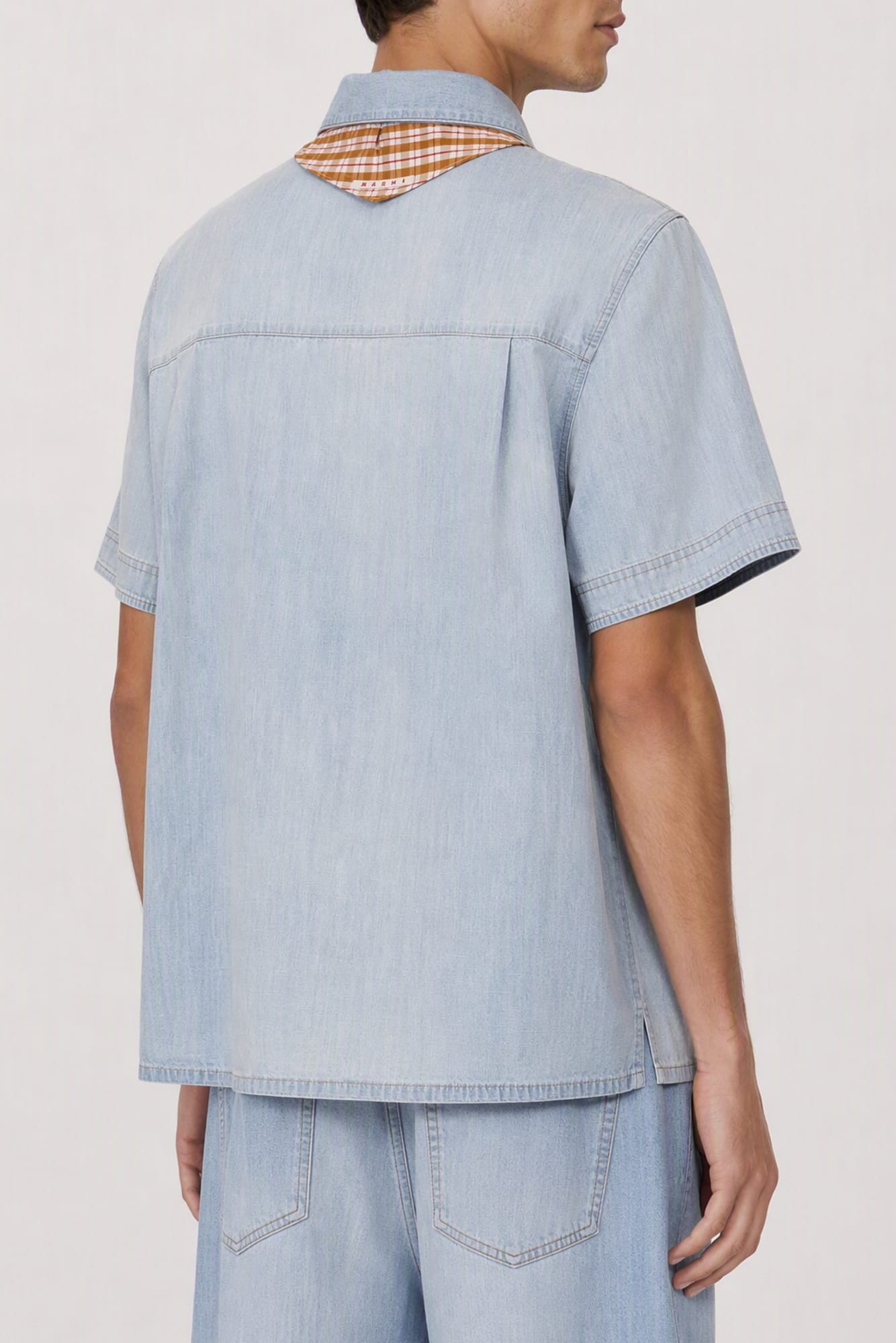 Marni Short Sleeve Blue Button Down SS26 back