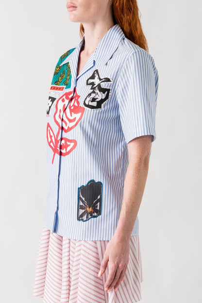Marni Art Print Camp Collar Shirt side