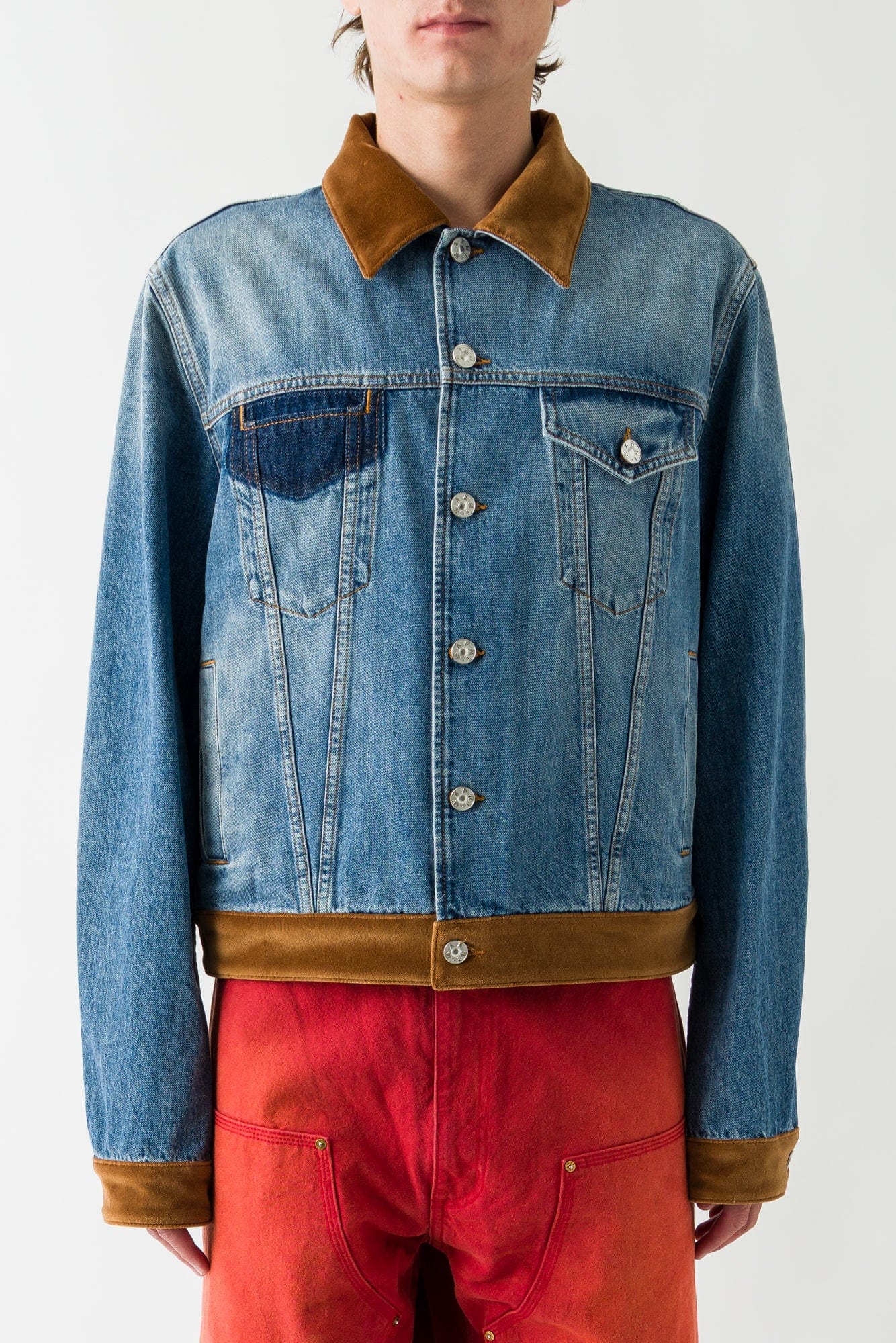 Marni Denim Jacket with Brown Collar