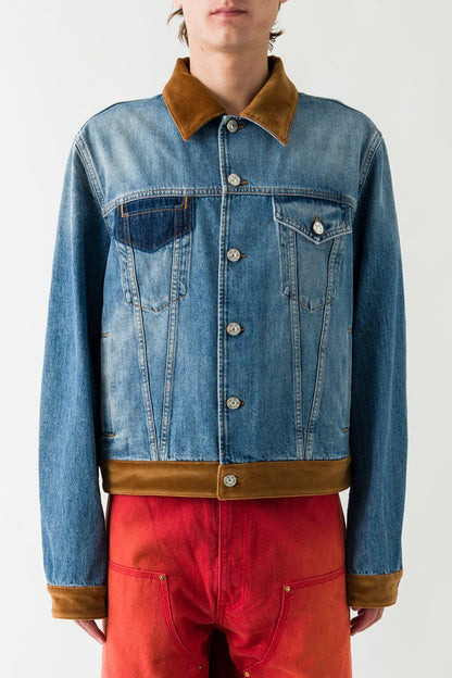 Marni Denim Jacket with Brown Collar