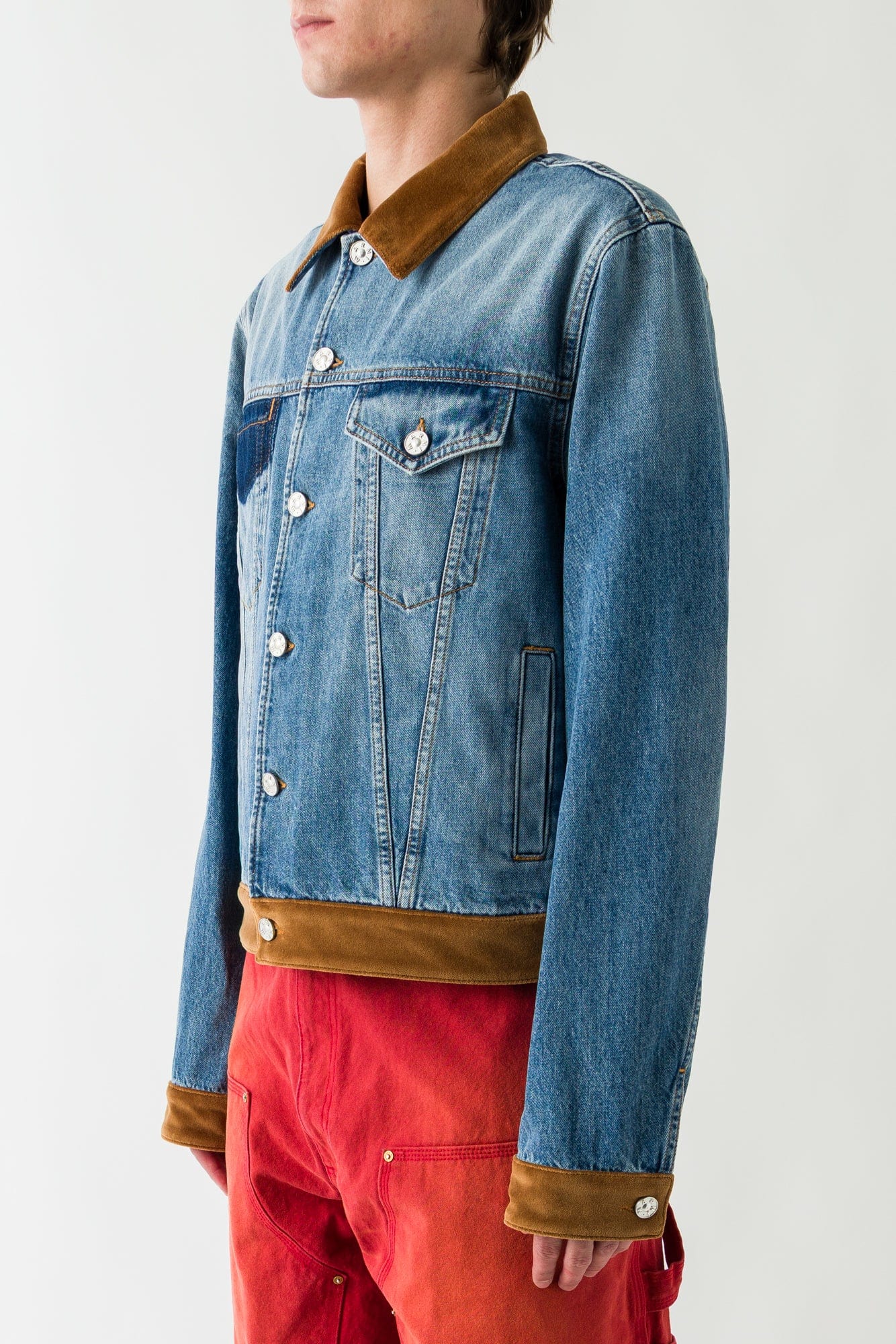 Marni Denim Jacket with Brown Collar