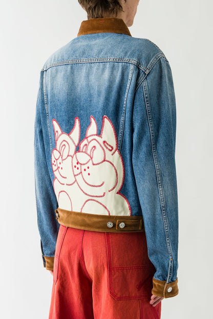 Marni Denim Jacket with Brown Collar back