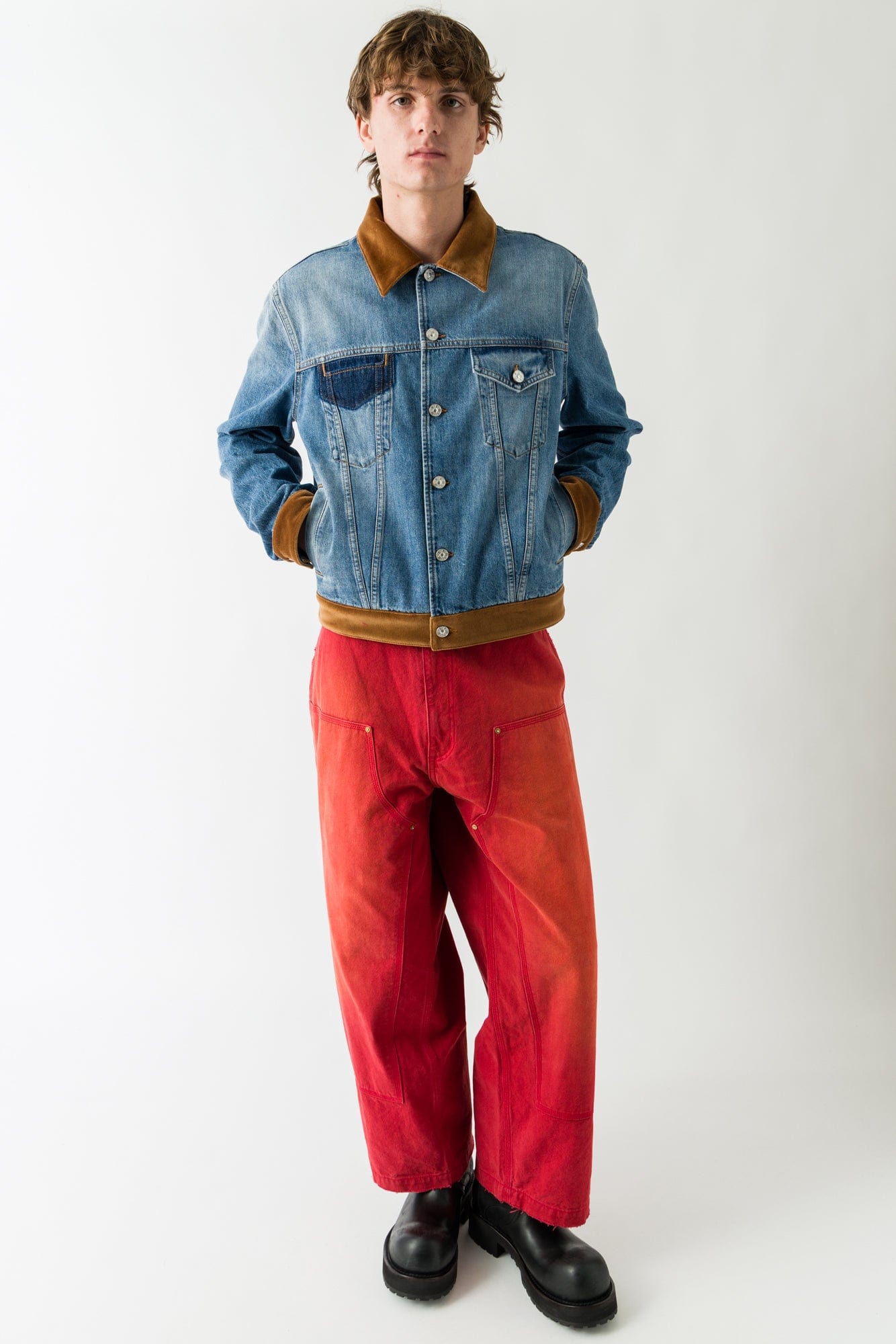 Marni Denim Jacket with Brown Collar