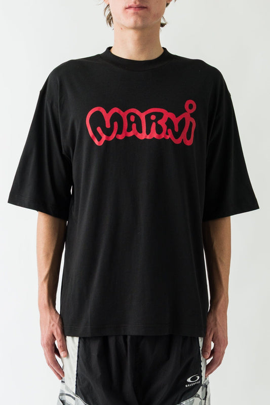 Marni Graphic Logo T Shirt in Black