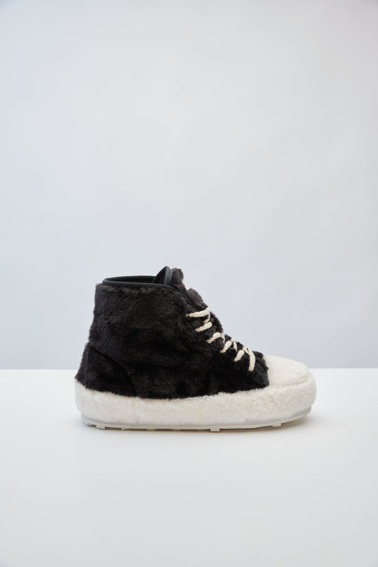 Marni Shearling Sneakers in Black