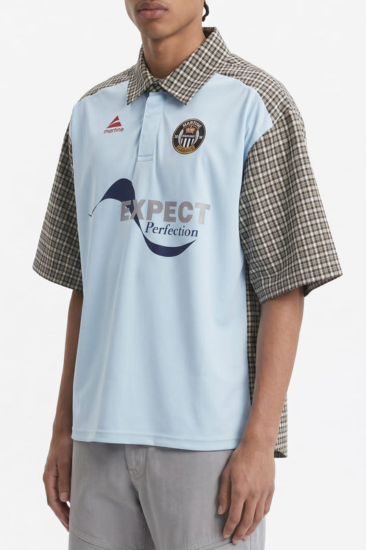 Martine Rose Polo T-Shirt in Light Blue SS26 side