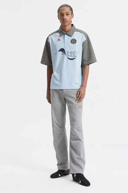 Martine Rose Polo T-Shirt in Light Blue SS26 full look