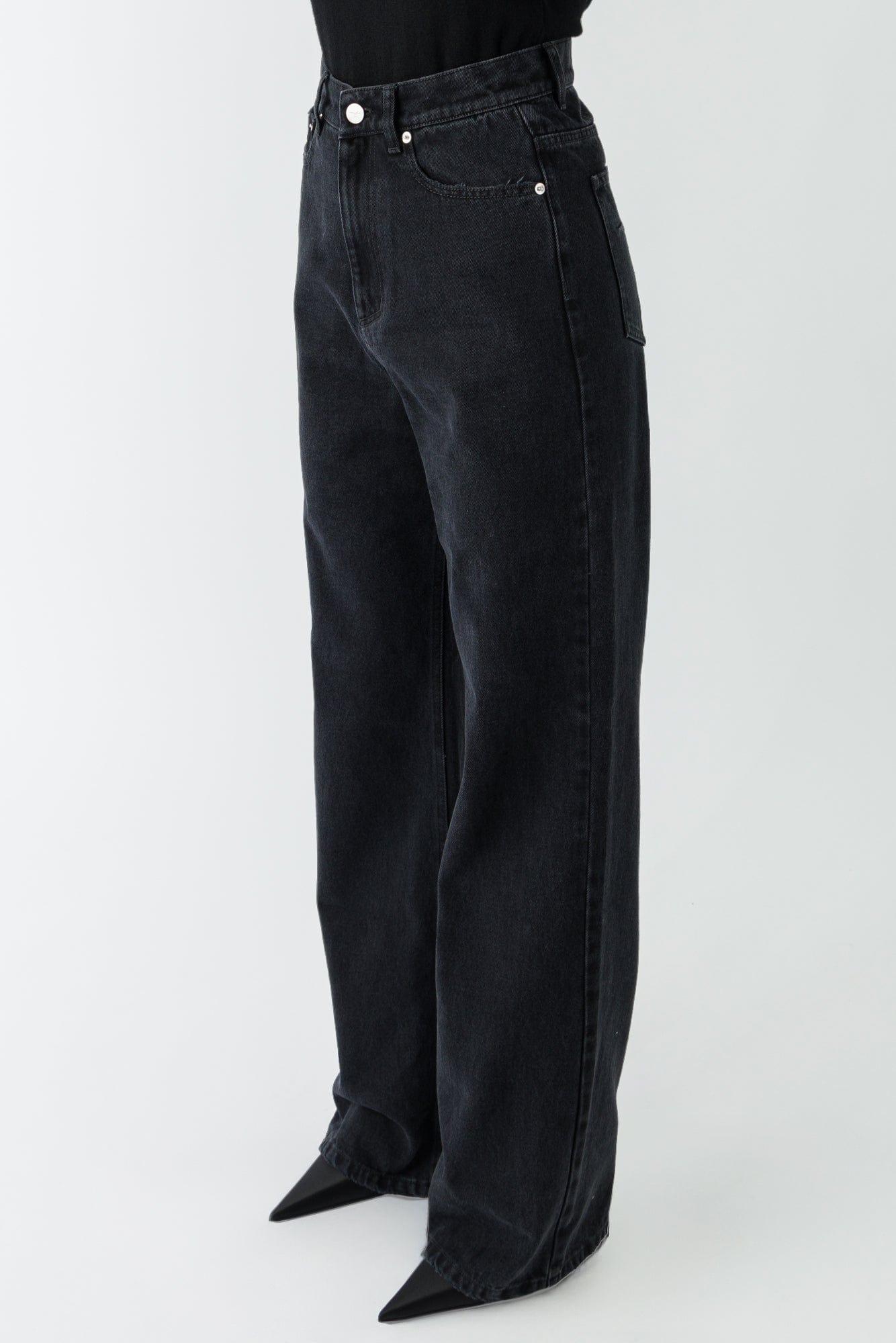 Matières Fécales Black Woven Jeans side