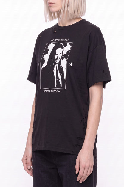 Matieres Fecales Hannah Tee in Black TS side