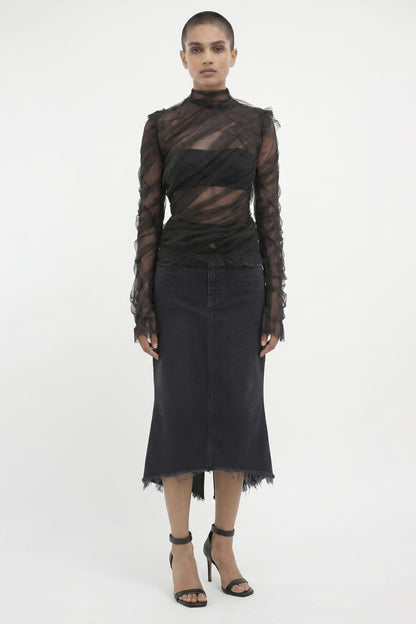 Matières Fécales Lola Woven Tulle Top full look