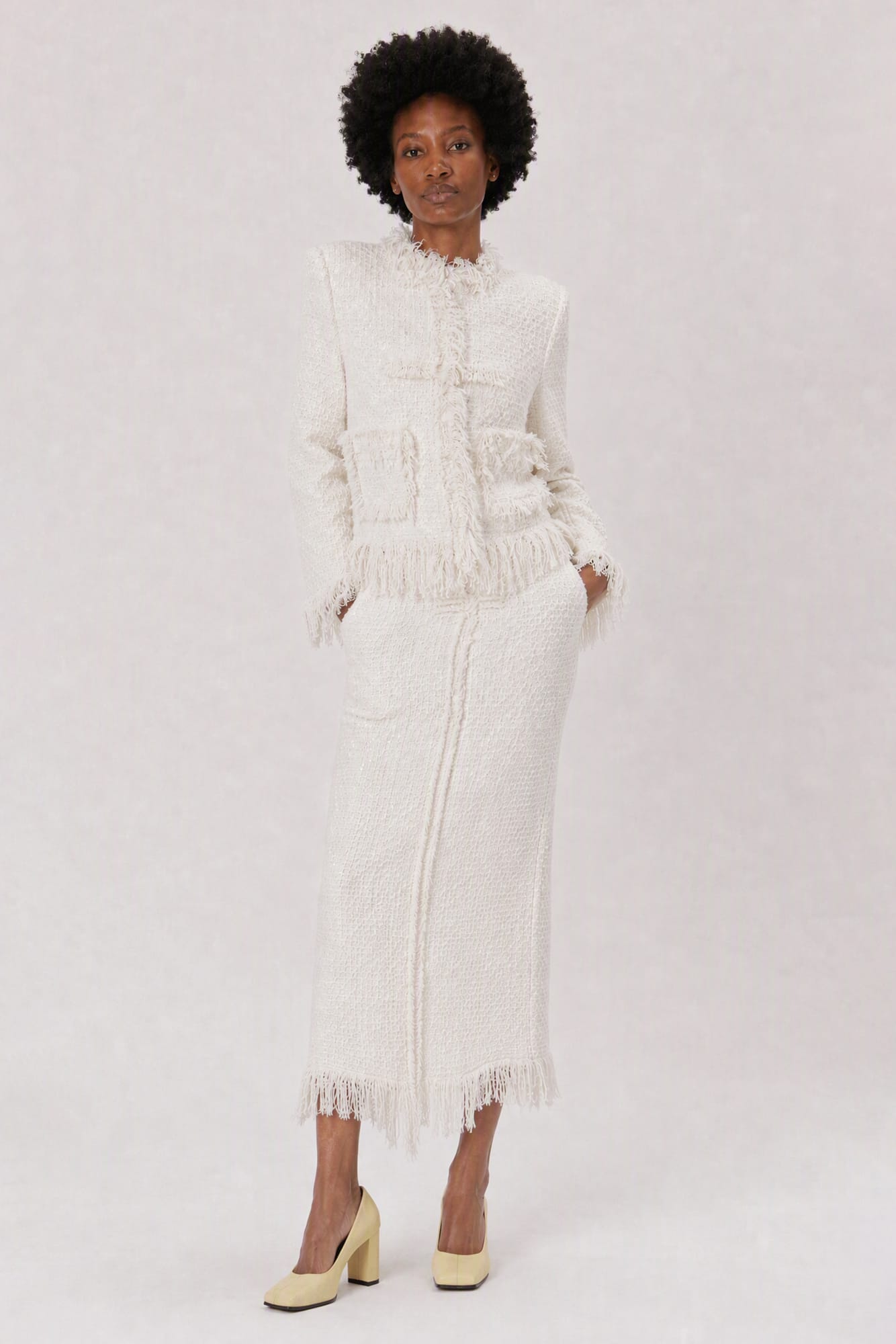 Matières Fécales Mademoiselle Tweed Dechire Jacket full look