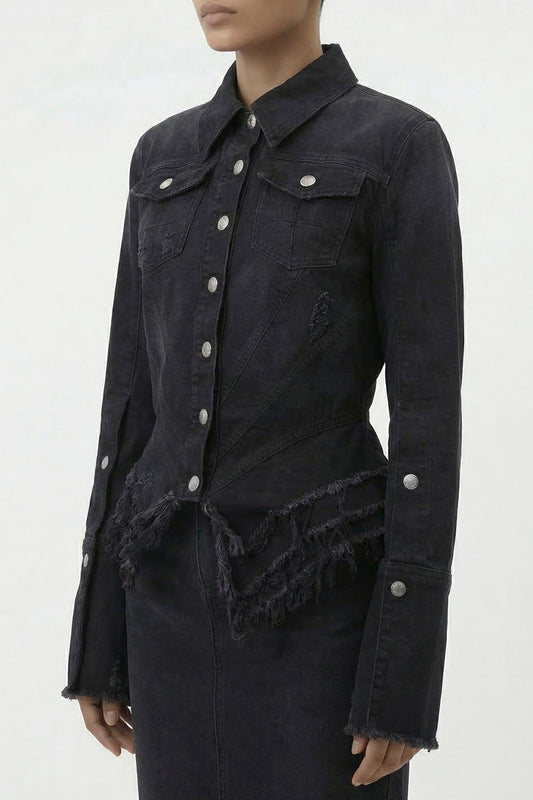 Matières Fécales Mikaela Woven Denim Jacket side