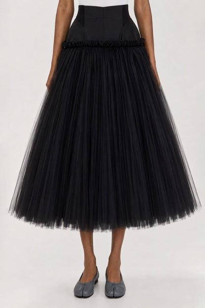 Matières Fécales Millefeuille Skirt in Tulle Plisse