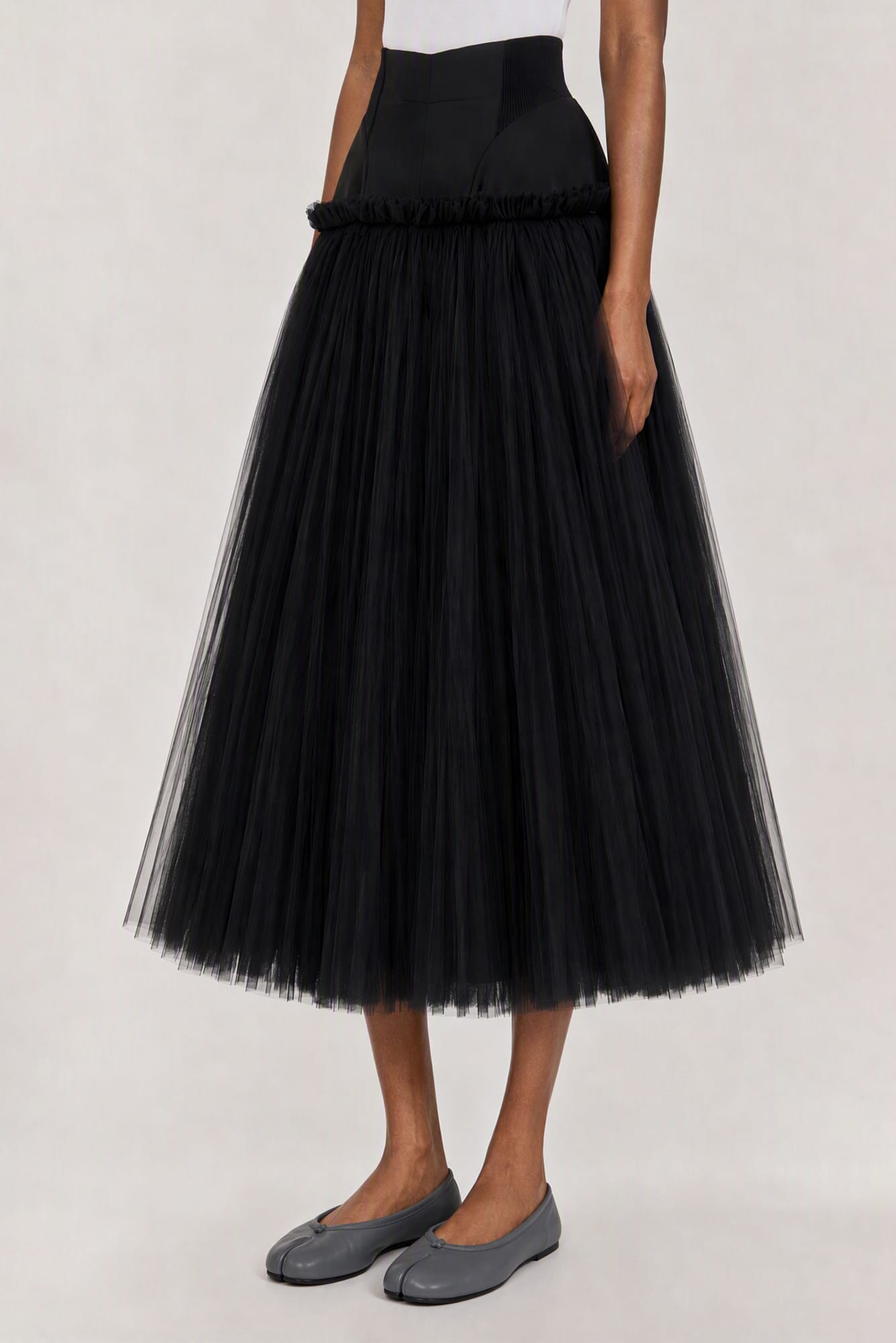 Matières Fécales Millefeuille Skirt in Tulle Plisse side