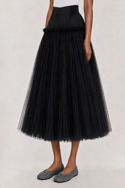 Matières Fécales Millefeuille Skirt in Tulle Plisse side