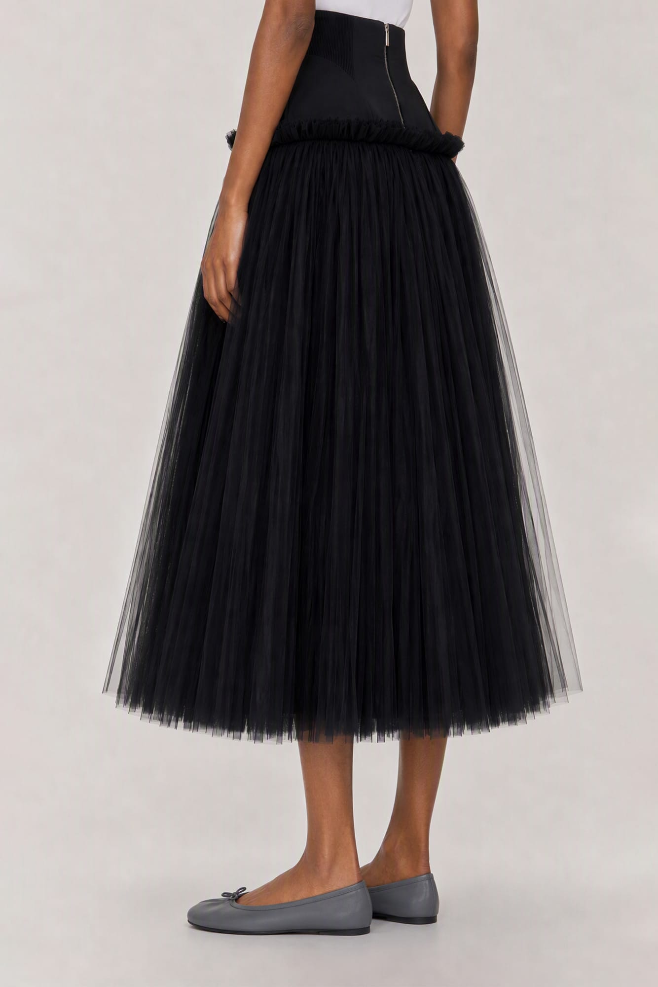 Matières Fécales Millefeuille Skirt in Tulle Plisse back