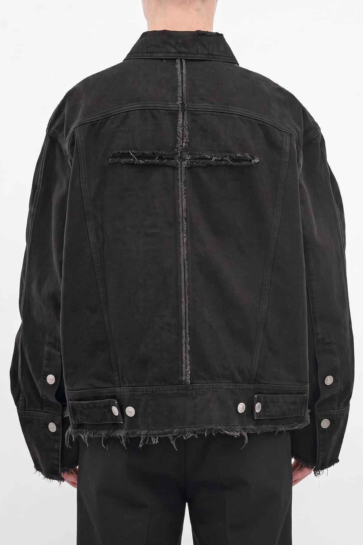 Matieres Fecales Pierre M. Denim Jacket in Black TS back
