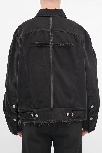 Matieres Fecales Pierre M. Denim Jacket in Black TS back