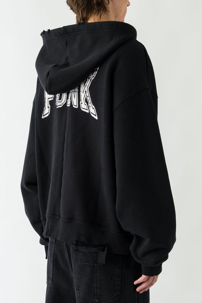 Matières Fécales Punk Hoodie on man back