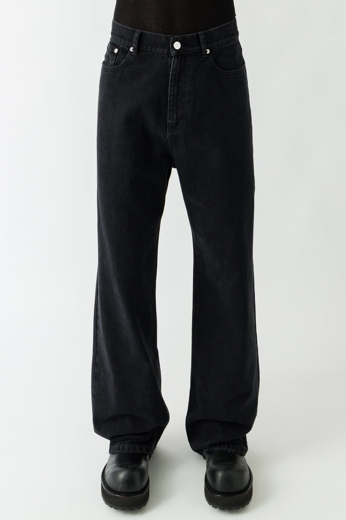 Matières Fécales Black Woven Jeans on man