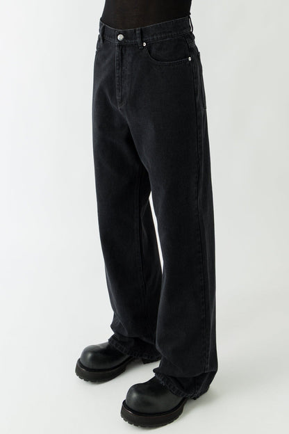 Matières Fécales Black Woven Jeans on man side