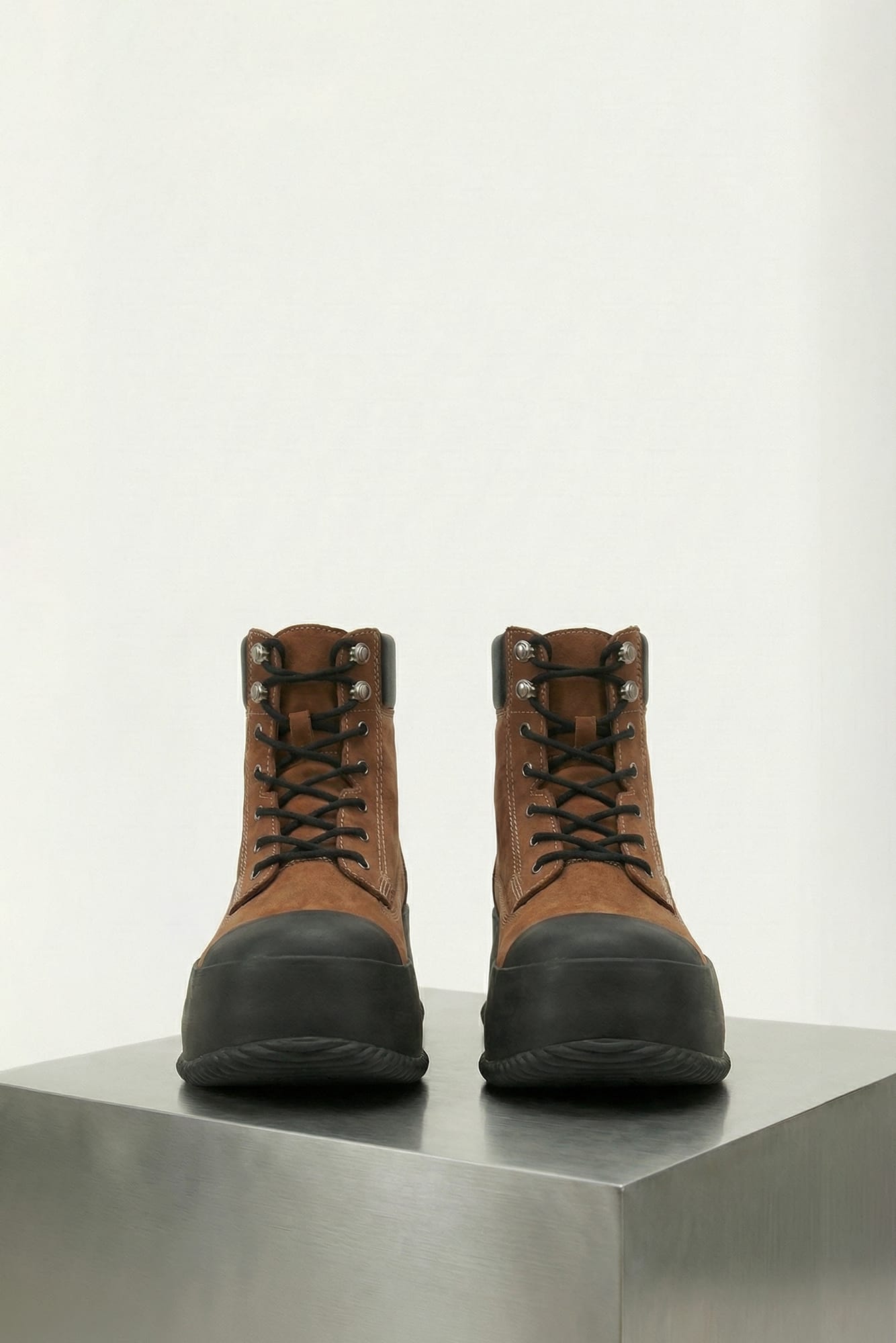 Matthew M Williams High Rubber Lace Up Boot in Brown SS26
