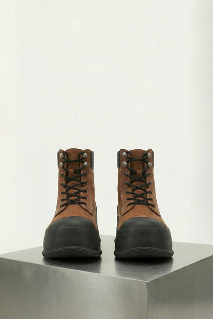 Matthew M Williams High Rubber Lace Up Boot in Brown SS26