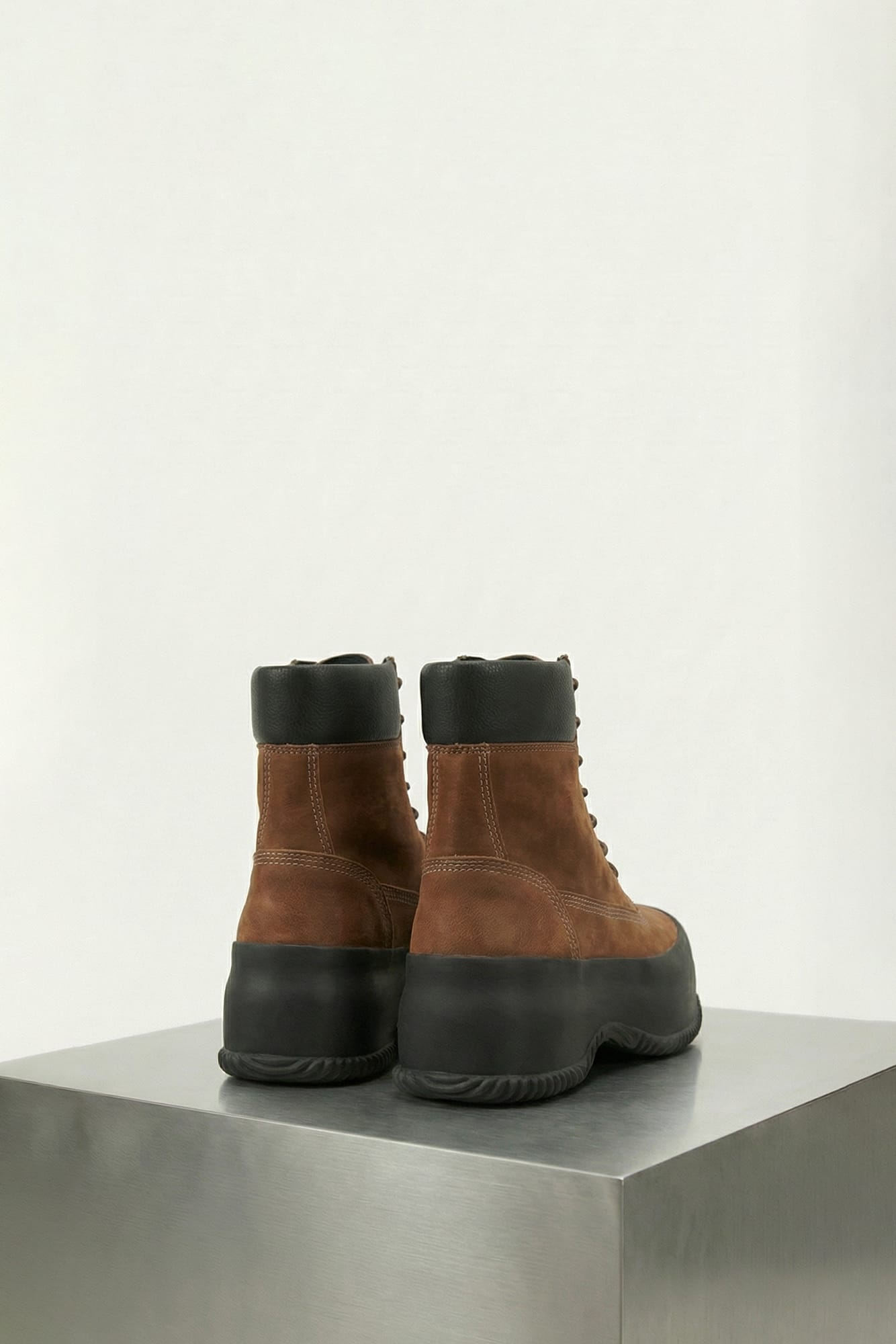 Matthew M Williams High Rubber Lace Up Boot in Brown SS26