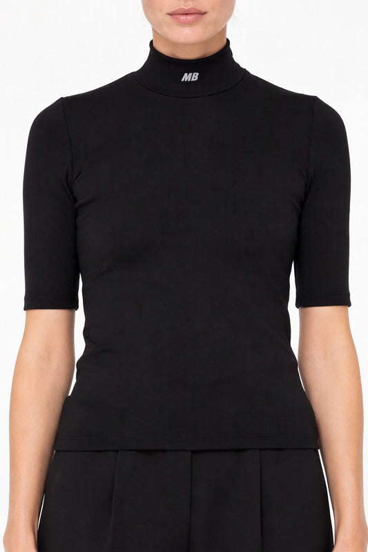 Melitta Baumeister Baby Mock Neck in Black