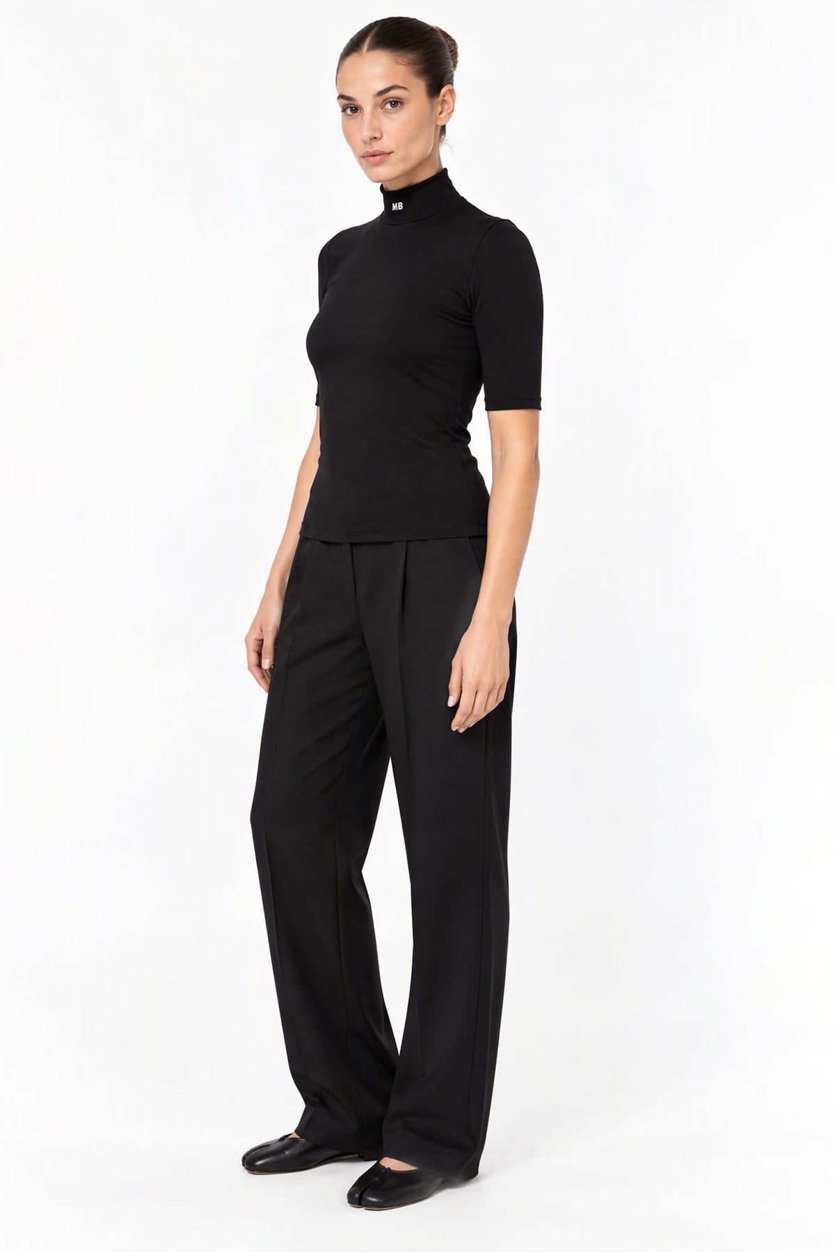 Melitta Baumeister Baby Mock Neck in Black full look