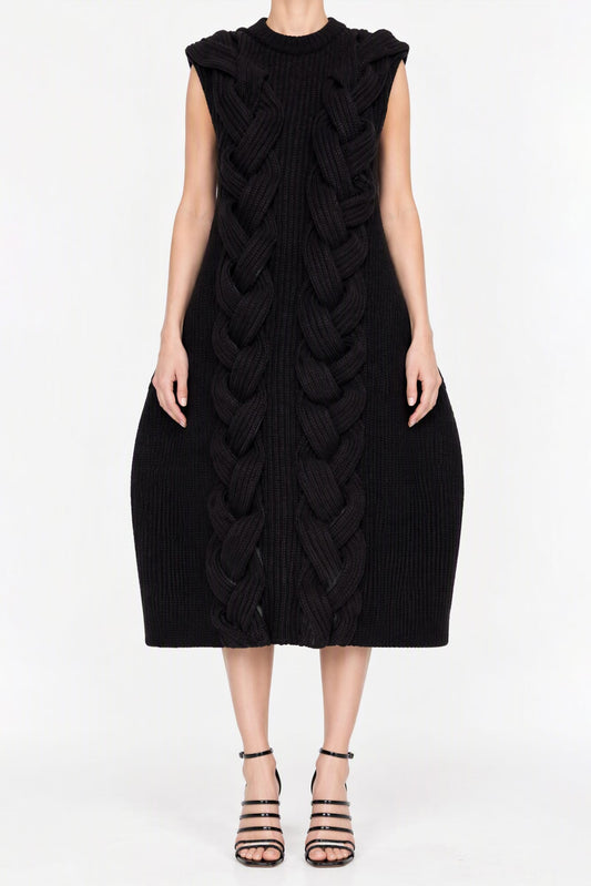 Melitta Baumeister Braided Foamy Knit Dress