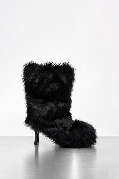 Melitta Baumeister Fluffy Double Heel Boot in Black