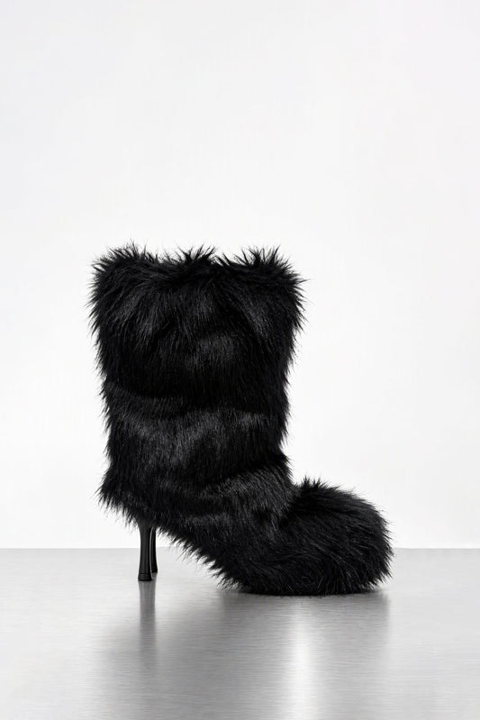 Melitta Baumeister Fluffy Double Heel Boot in Black