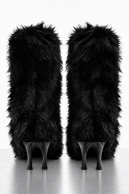 Melitta Baumeister Fluffy Double Heel Boot in Black back