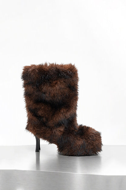 Melitta Baumeister Fluffy Double Heel Boot in Brown