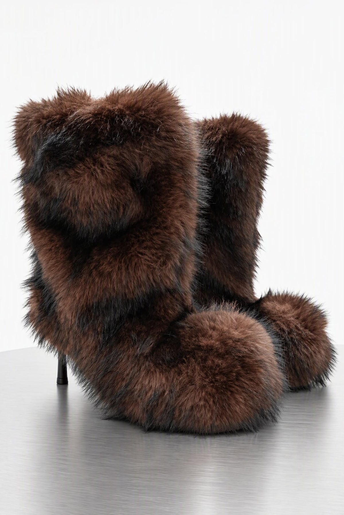 Melitta Baumeister Fluffy Double Heel Boot in Brown side