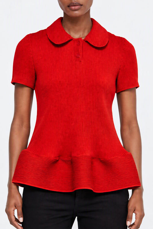 Melitta Baumeister Ripple Polo Top