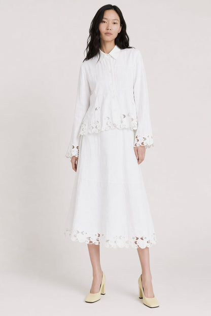 Melitta Baumeister Watching Skirt in Beige SS26 full look