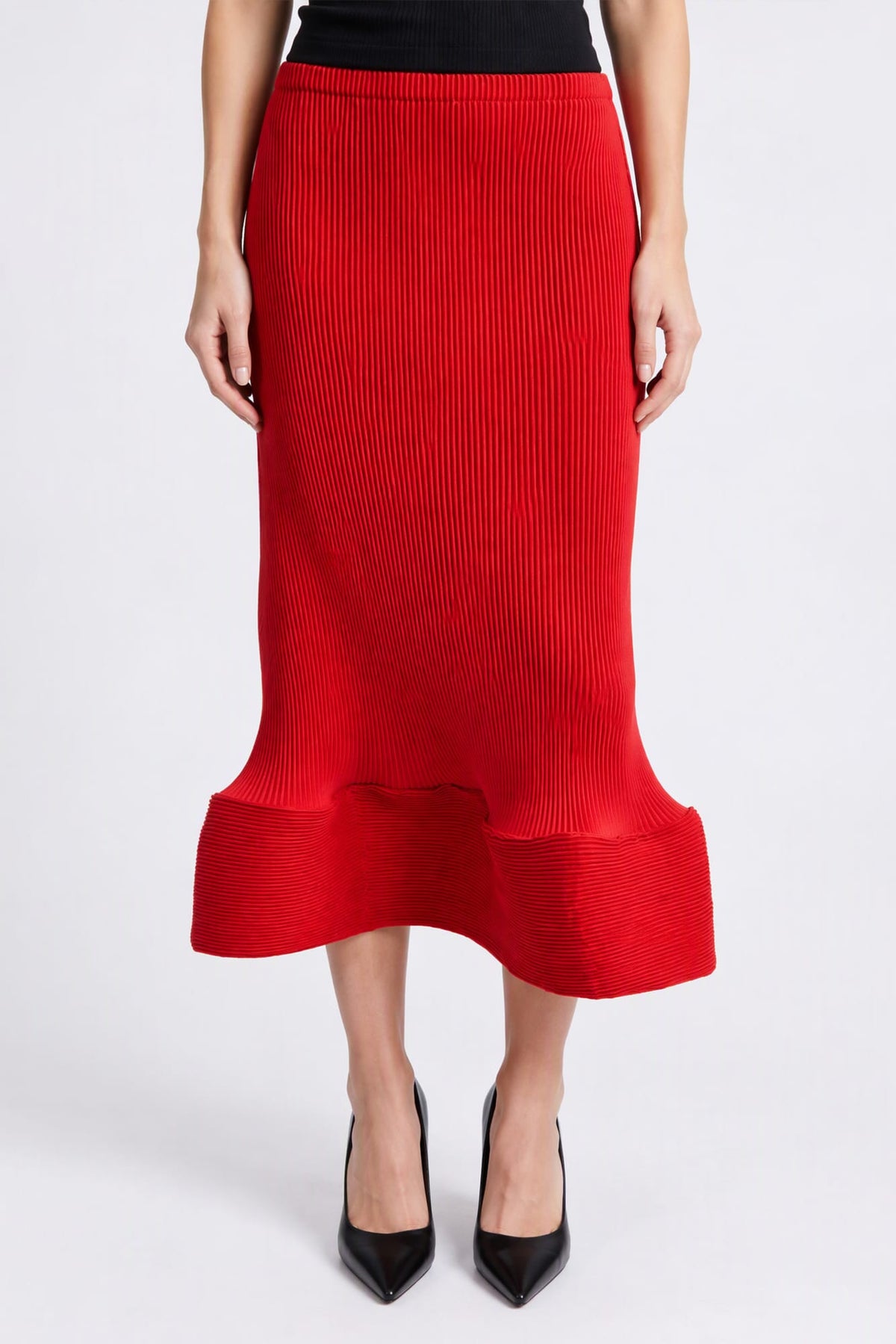 Melitta Baumeister Wavy Ripple Skirt in Red FW26