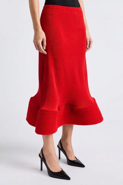 Melitta Baumeister Wavy Ripple Skirt in Red FW26 side