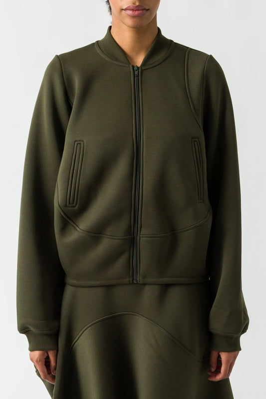 Melitta Baumeister Wavy Zip Up Jacket in Moss