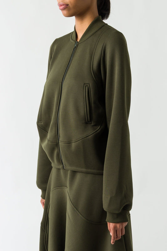 Melitta Baumeister Wavy Zip Up Jacket in Moss side