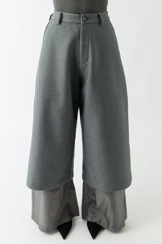 Melitta Baumeister Layered Suit Pants in Bonded Wooly Twill