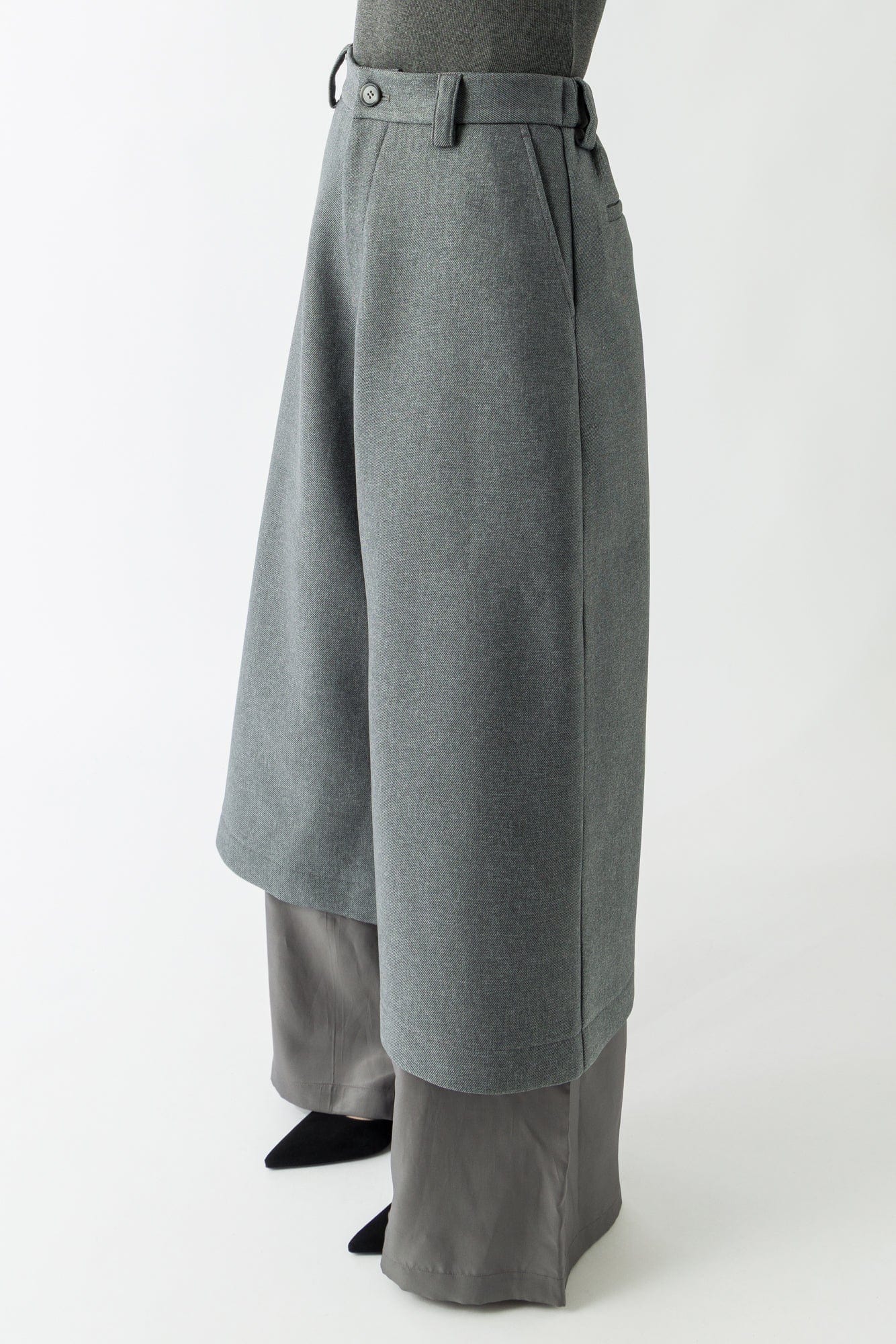 Melitta Baumeister Layered Suit Pants in Bonded Wooly Twill