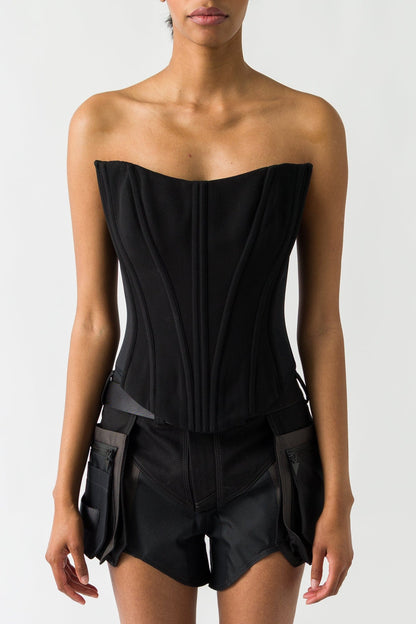Mugler Strapless Top In Black
