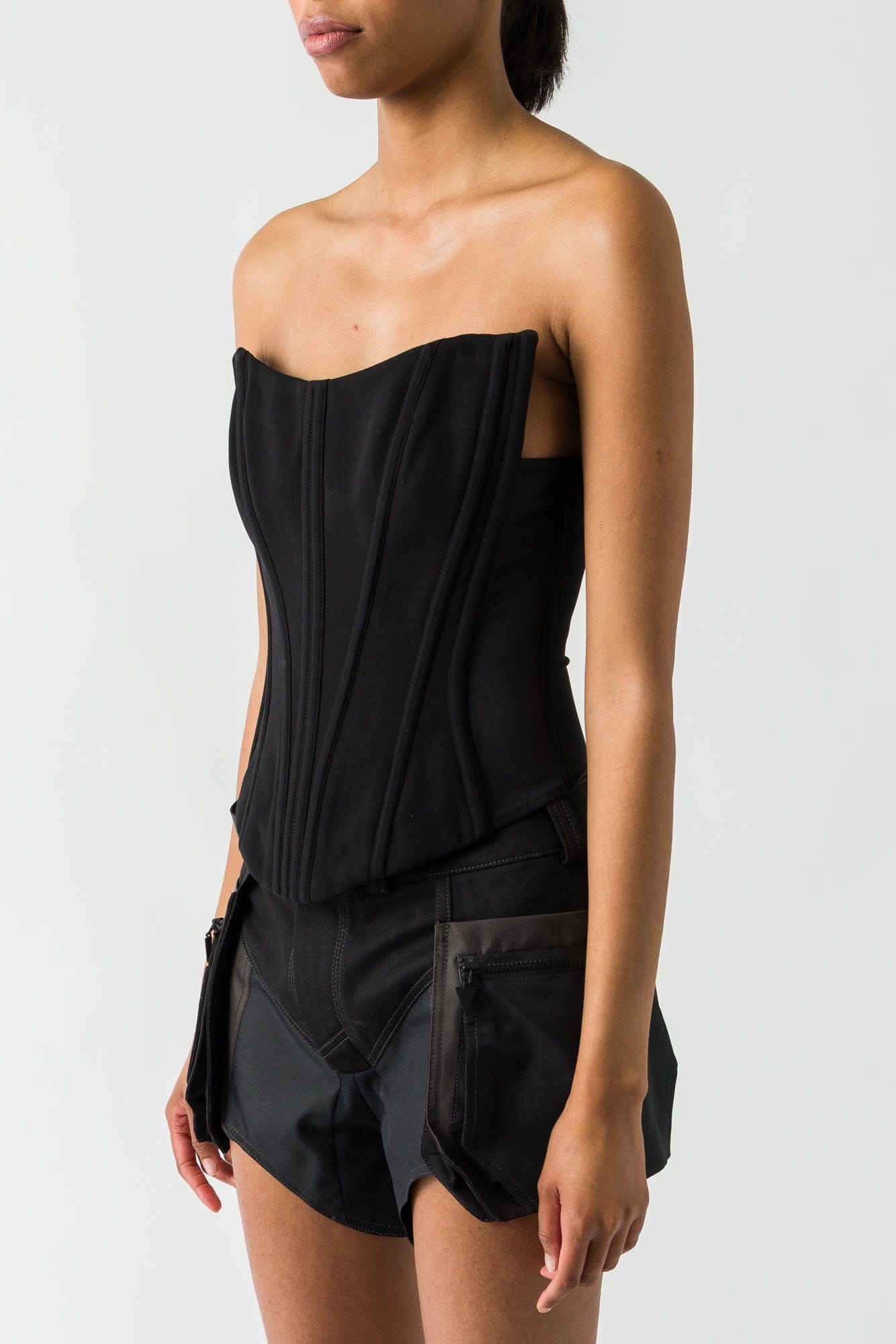 Mugler Strapless Top In Black
