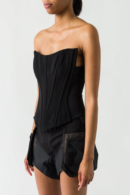 Mugler Strapless Top In Black side